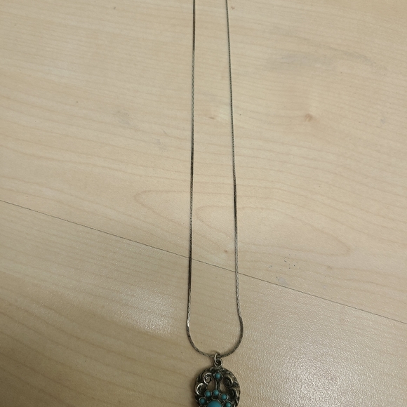 Vintage Silver & Turquoise Necklace - Picture 2 of 2